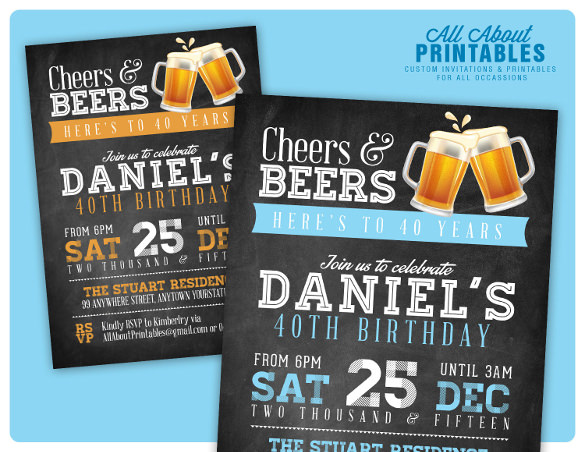 16+ 40th Birthday Invitations - PSD, Vector EPS, AI | Free & Premium Templates