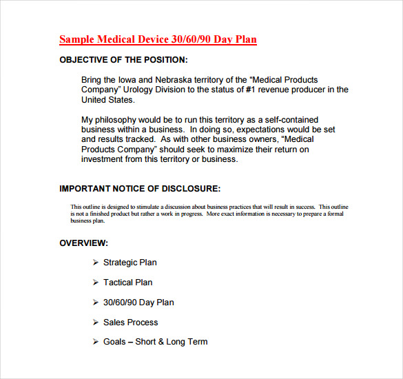 Medical devise business plan