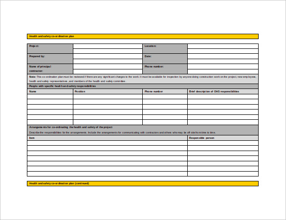 Health And Safety Plan Templates 15 Free Word Excel PDF Formats 