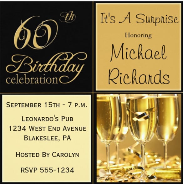 surprise 60th birthday party invitation