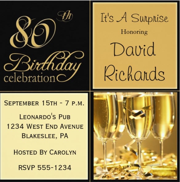 surprise 80th birthday party invitations