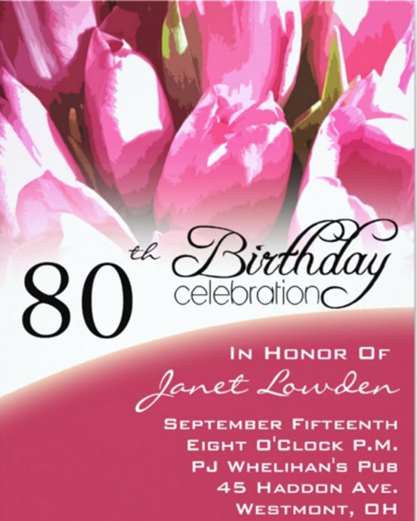 0th birthday party invitations