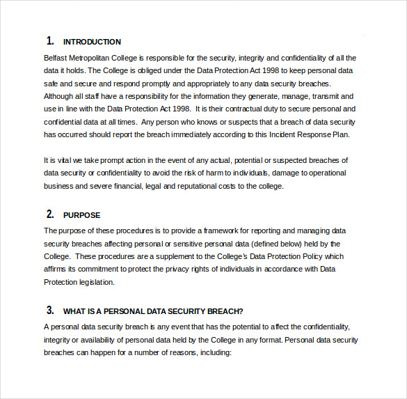 11+ Incident Response Plan Templates - Pdf, Word Format Download 