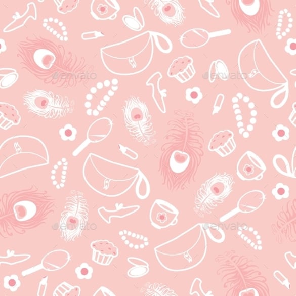girly things seamless pattern background eps download