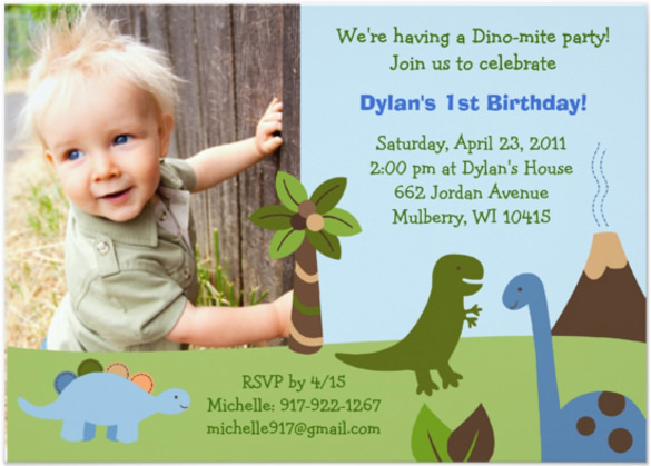 lil dino dinosaur custom birthday invitations