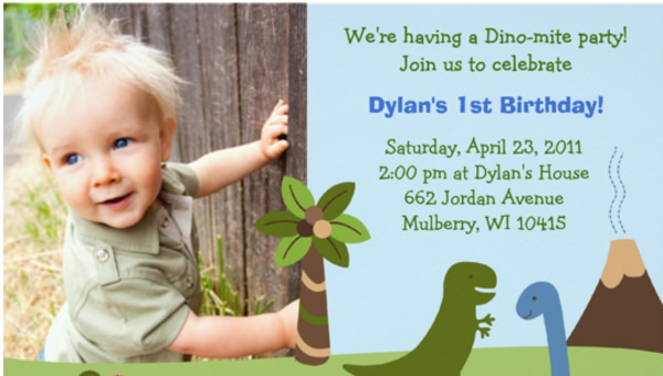 dinoseur birthday party invitations forall