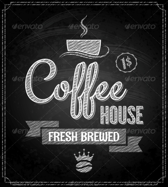 coffee menu design chalkboard background