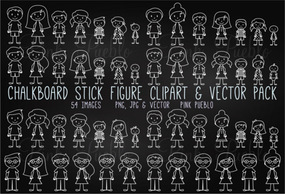 chalkboard stick figure families
