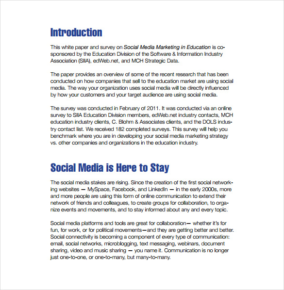 format of social media marketing plan in education free download