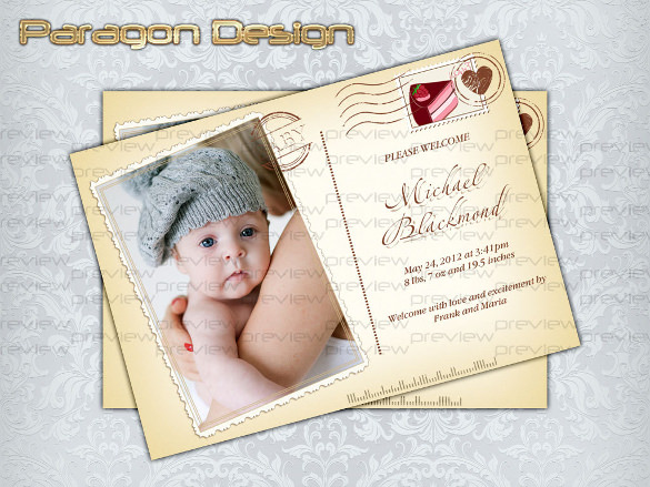 photo postcard custom birth announcement birthday invitation