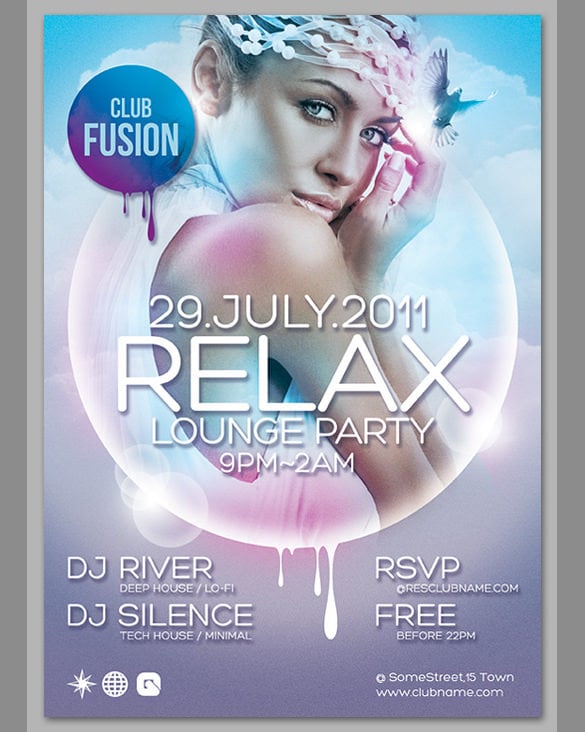 lounge event flyer free psd format download
