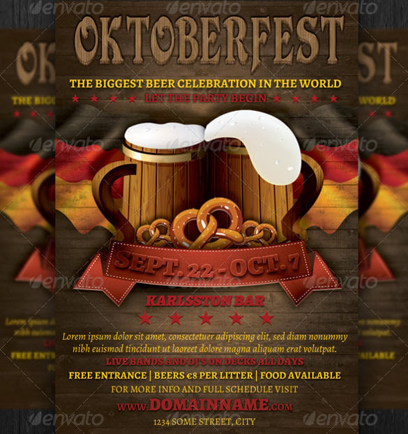 oktoberfest event flyer template psd download
