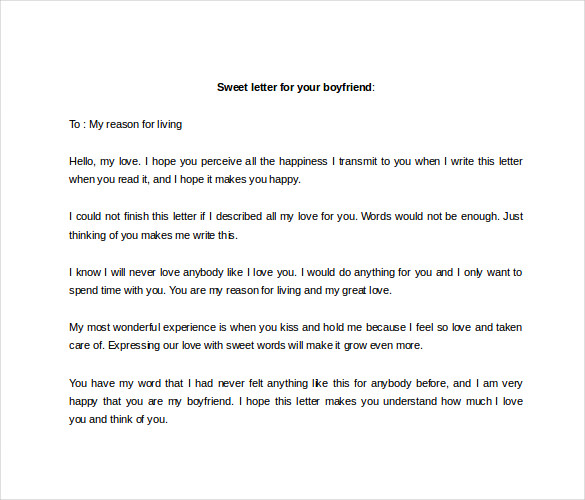 Sweet Letter To Your Boyfriend