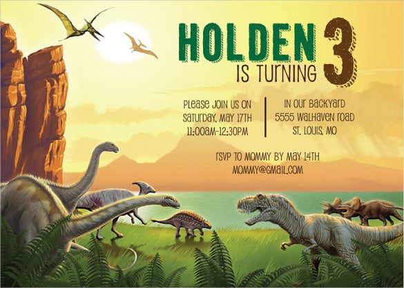 26+ Dinosaur Birthday Invitation Templates Free Sample, Example