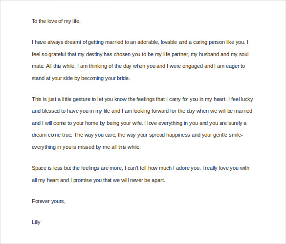 love letter to fiance