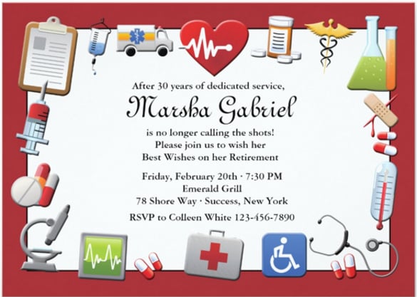 medical retirement party invitation