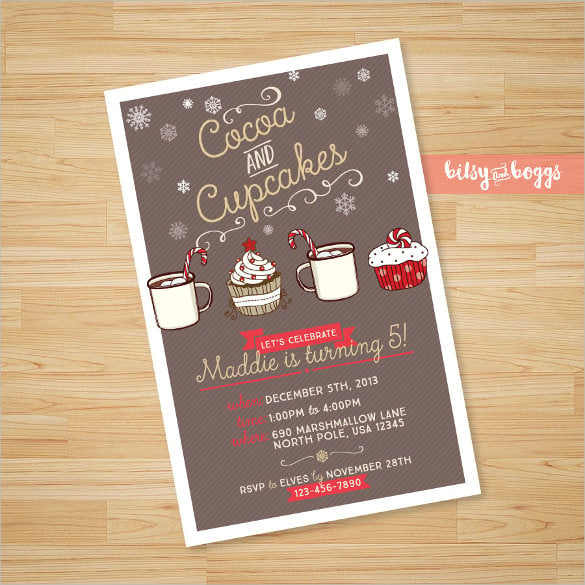 cupcakes theme printable custom kids birthday invitation