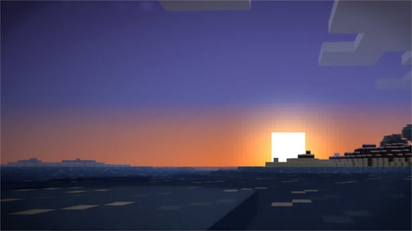 sunset minecraft background
