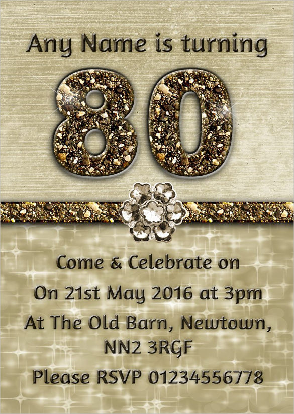 80th Birthday Invitation Templates Mryn Ism