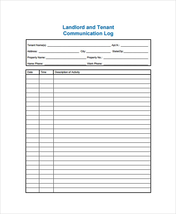 template communication logsheet for attorneys
