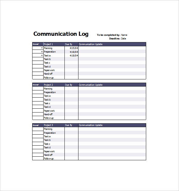 Communication Log Template – 8+ Free Word, PDF Documents 