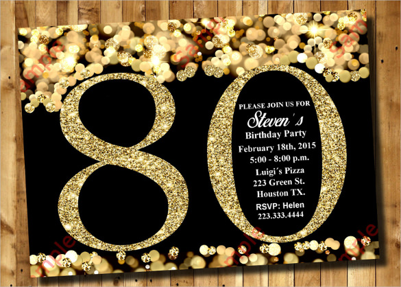 26+ 80th Birthday Invitation Templates – Free Sample, Example, Format ...