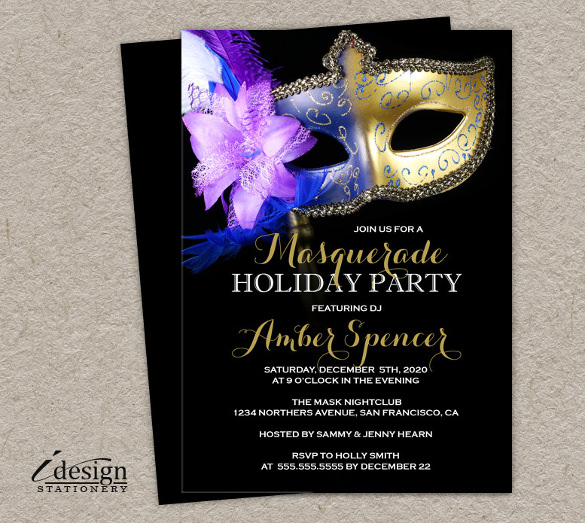 masquerade holiday party invitation personalized diy printable mardi gras