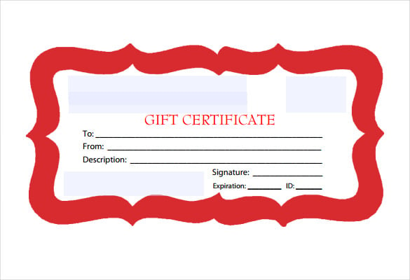 red border blank gift certificate pdf free download