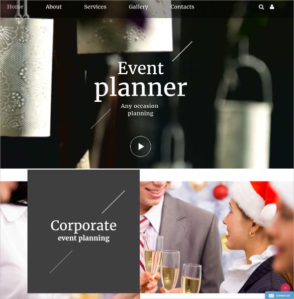 event planner one page bootstrap theme