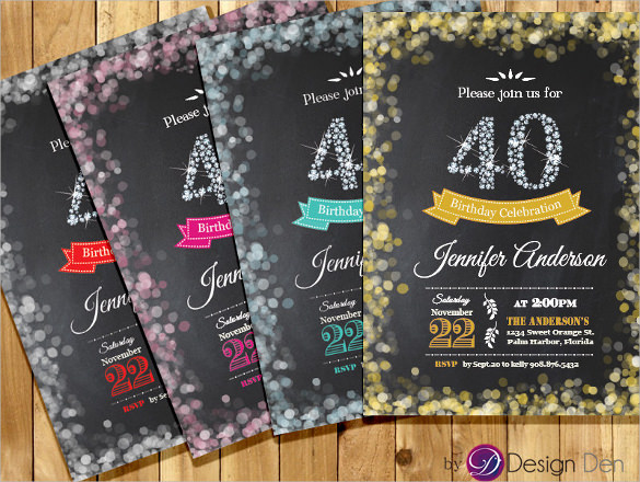 40 Th Party Invitations Templates 8