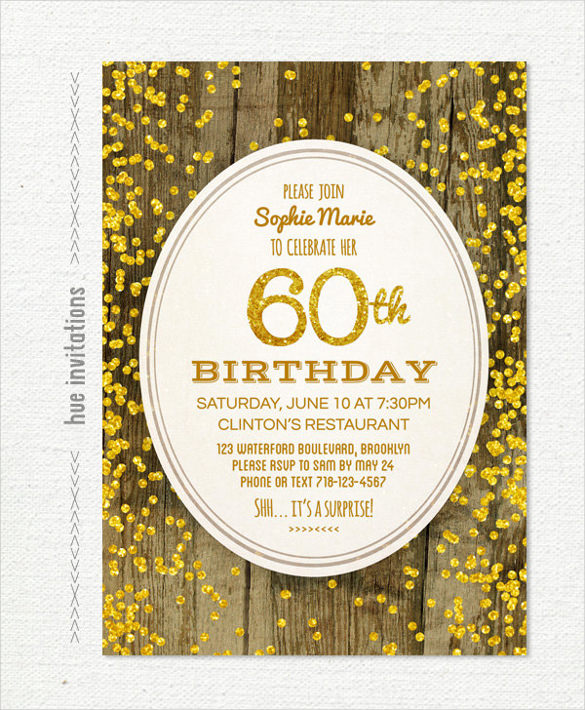 60th birthday invitation template photoshop free download