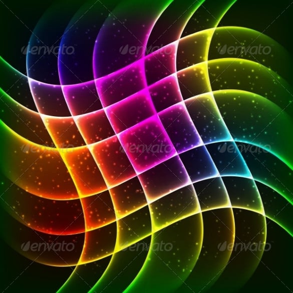 neon rainbow waves grid vector abstract background download