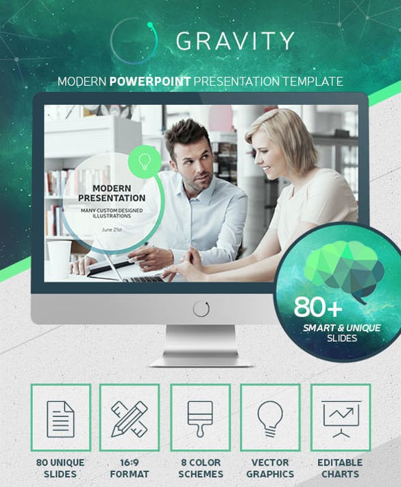 gravity powerpoint – modern presentation template