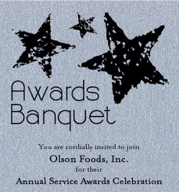 stars on silver sparkle business awards invitations