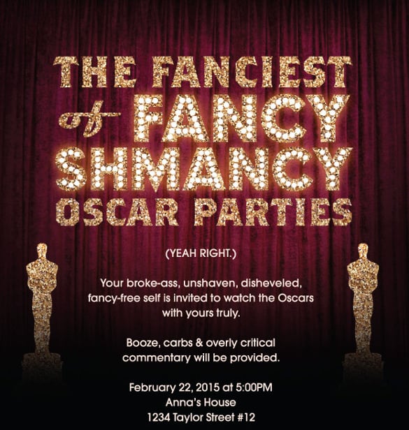 fancy shmancy oscar party invitation printable