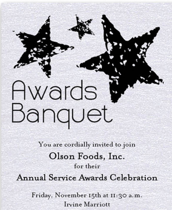 stars on white sparkle business awards invitations 