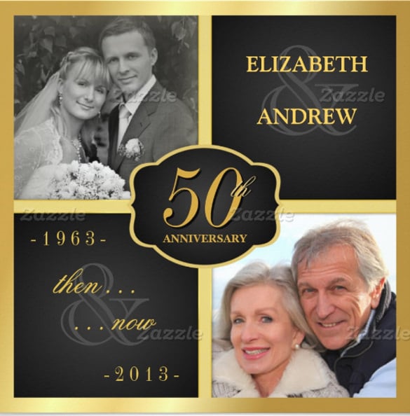 elegant 50th anniversary party vow renewal invitation