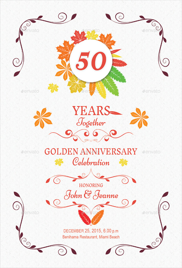 autumn anniversary invitation