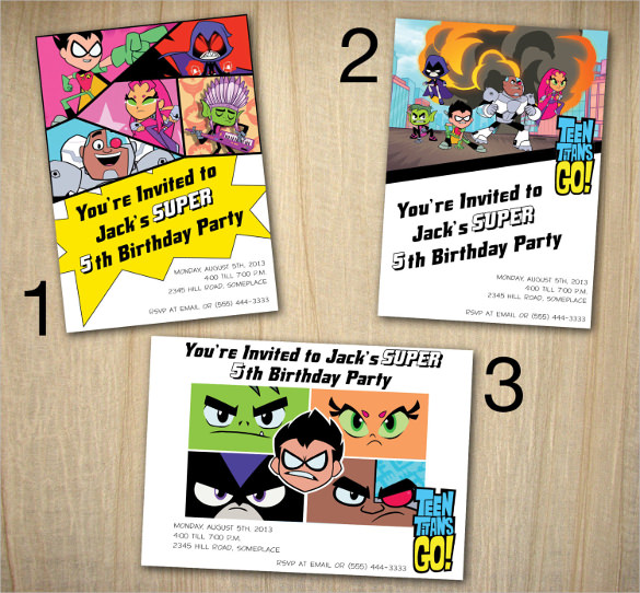 animated superhero printable personalized birthday invitation