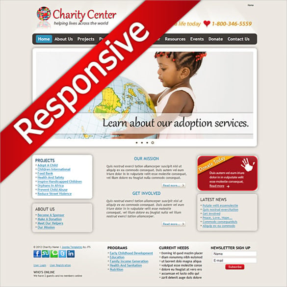 responsive joomla charity template download