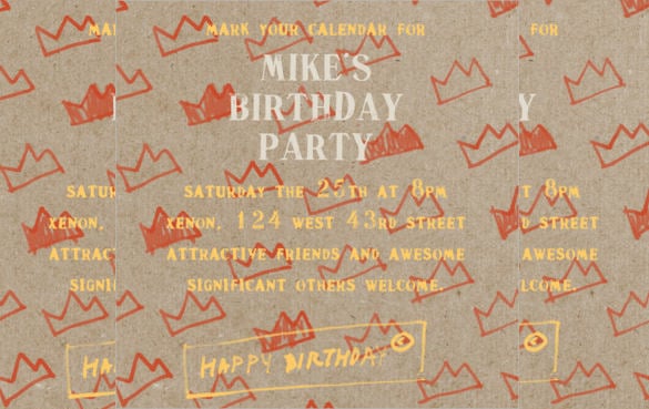 paper crowns email birthday invitation for free