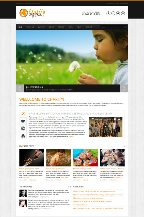 html5 charity blog template