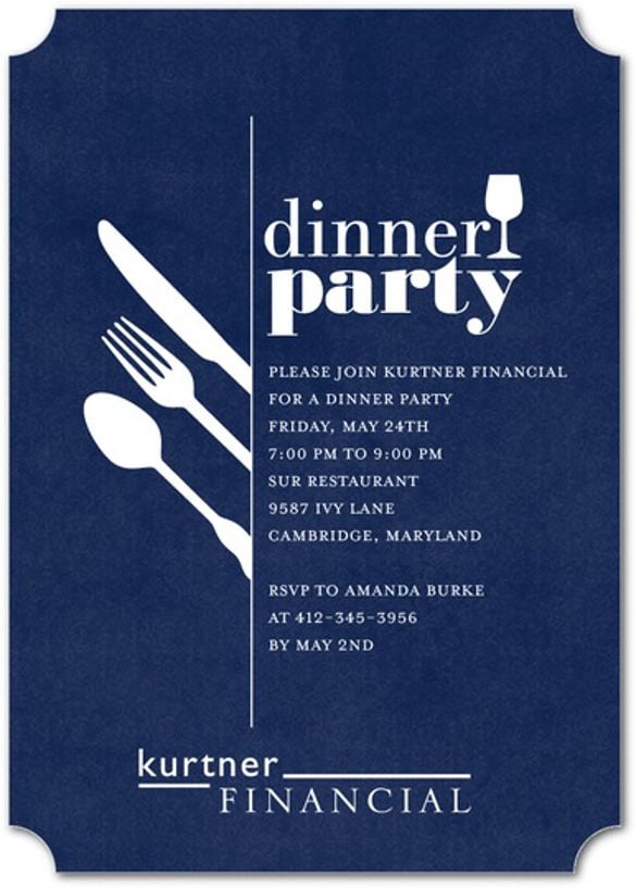 Dinner Party Invitations Sample 9