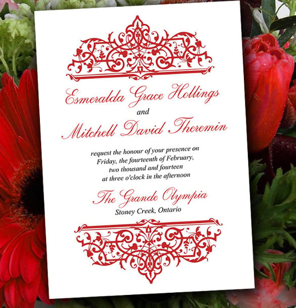 diy wedding invitation template red invitation printable cella wedding