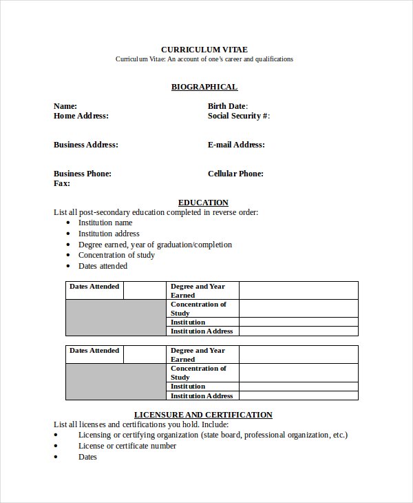 Microsoft Work Resume Template - 8+ Free Word, PDF Documents Download