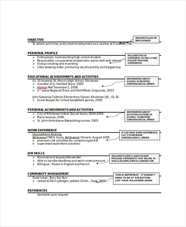 sample resume format template