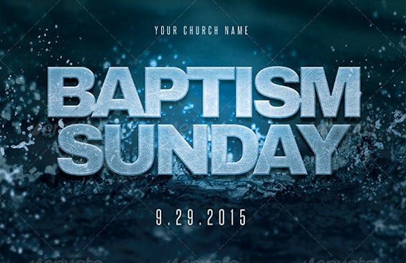 baptism sunday church flyer invite template