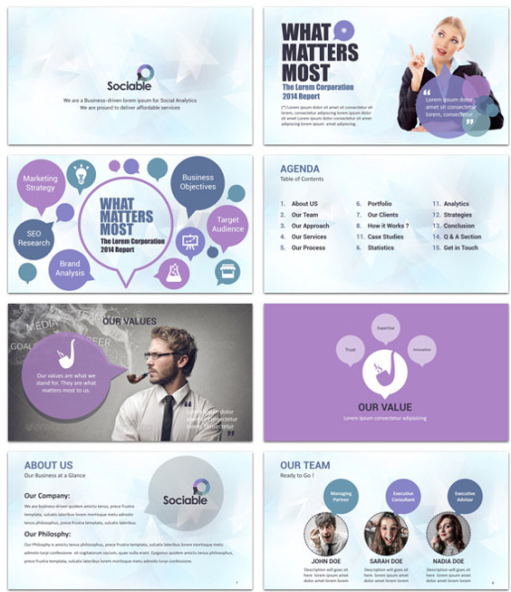 sociable dashboard powerpoint template