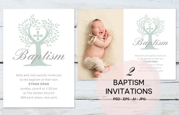 elegant baptism invitation digital baptism invitation