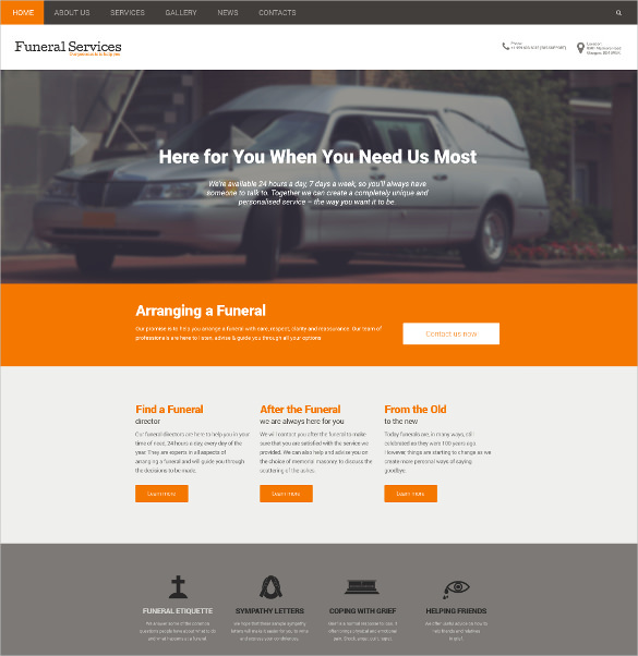 funeral services responsive drupal mobile template